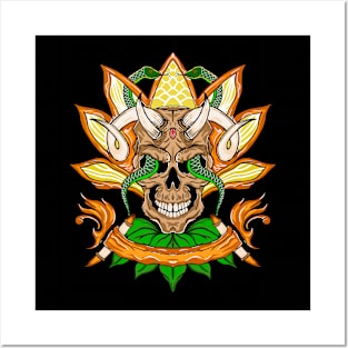 Skull head tshirt Posters and Art